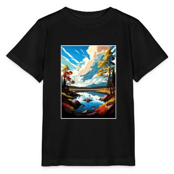 Fool Hollow Lake Arizona Vintage Travel Poster WPA - Stanley/Stella MINI CREATOR Kids’ T-Shirt - black - Front - Mikhail (115cm)