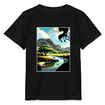 Malibu Creek California Vintage Travel Poster WPA - Stanley/Stella MINI CREATOR Kids’ T-Shirt - black - Front - Mikhail (115cm)