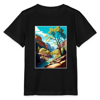 Oak Creek Canyon Arizona Vintage Travel Poster WPA - Stanley/Stella MINI CREATOR Kids’ T-Shirt - black - Front - Mikhail (115cm)