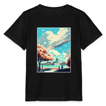 Washington Dc États-Unis Vintage affiche de voyage - T-shirt bio MINI CREATOR Stanley/Stella Enfant - noir - Devant - Mikhail (115cm)