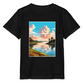 Toledo Bend Reservoir Texas Vintage affiche de voyage - T-shirt bio MINI CREATOR Stanley/Stella Enfant - noir - Devant - Mikhail (115cm)