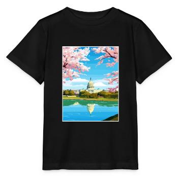 Washington Dc Vereinigte Staaten Vintage Reiseposter - Stanley/Stella Kinder T-Shirt MINI CREATOR  - Schwarz - Vorne - Mikhail (115cm)