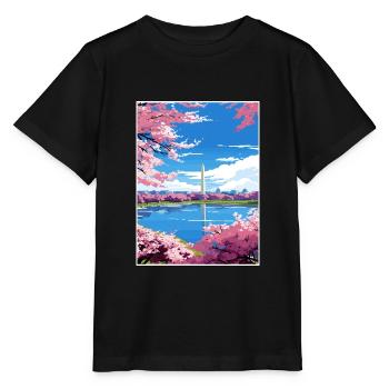 Washington Dc Vereinigte Staaten Vintage Reiseposter - Stanley/Stella Kinder T-Shirt MINI CREATOR  - Schwarz - Vorne - Mikhail (115cm)