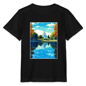 Washington Dc Vereinigte Staaten Vintage Reiseposter - Stanley/Stella Kinder T-Shirt MINI CREATOR  - Schwarz - Vorne - Mikhail (115cm)