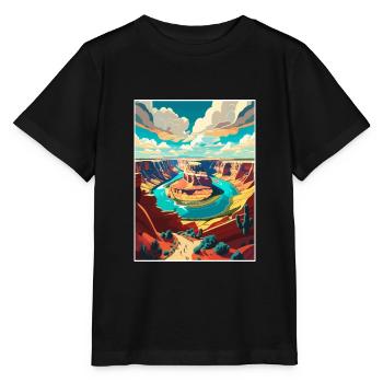 Horseshoe Bend National Park Vintage Travel Poster - Stanley/Stella MINI CREATOR Kids’ T-Shirt - black - Front - Mikhail (115cm)