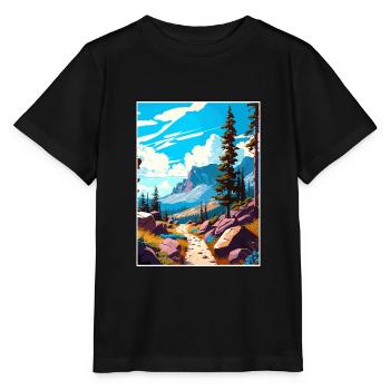 Pacific Crest Trail Kalifornien Reiseposter - Stanley/Stella Kinder T-Shirt MINI CREATOR  - Schwarz - Vorne - Mikhail (115cm)