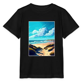 Half Moon State Beach California Travel Poster - Stanley/Stella MINI CREATOR Kids’ T-Shirt - black - Front - Mikhail (115cm)