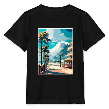 South Beach Florida Vintage Travel Poster Souvenir - Stanley/Stella MINI CREATOR Kids’ T-Shirt - black - Front - Mikhail (115cm)
