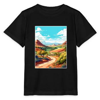 Mount Scott Texas Vintage Reiseposter Souvenir - Stanley/Stella Kinder T-Shirt MINI CREATOR  - Schwarz - Vorne - Mikhail (115cm)