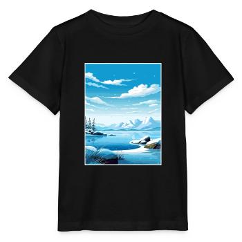 Nordpol Alaska Vintage Reiseposter Souvenir - Stanley/Stella Kinder T-Shirt MINI CREATOR  - Schwarz - Vorne - Mikhail (115cm)