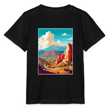 Colorado Springs Vintage voyage affiche Souvenir - T-shirt bio MINI CREATOR Stanley/Stella Enfant - noir - Devant - Mikhail (115cm)