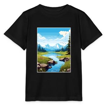 Verstecktes Lake Alaska Vintage Reiseposter Souvenir - Stanley/Stella Kinder T-Shirt MINI CREATOR  - Schwarz - Vorne - Mikhail (115cm)