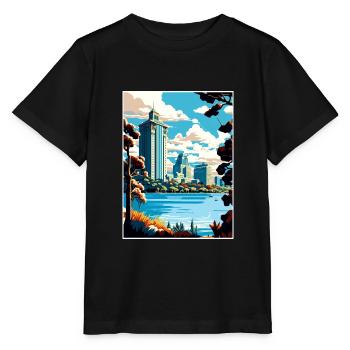 Oakland Kalifornien Vintage Reiseposter Souvenir - Stanley/Stella Kinder T-Shirt MINI CREATOR  - Schwarz - Vorne - Mikhail (115cm)