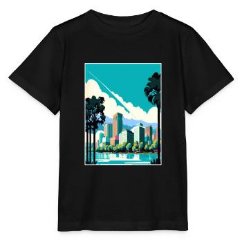 Oakland Kalifornien Vintage Reiseposter Souvenir - Stanley/Stella Kinder T-Shirt MINI CREATOR  - Schwarz - Vorne - Mikhail (115cm)