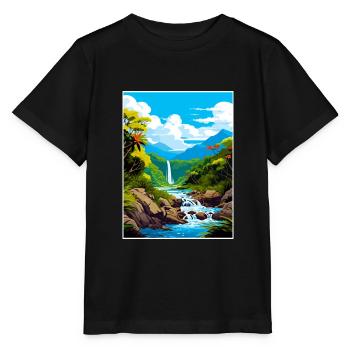 Nasse Tropen von Queensland Vintage-Reiseposter - Stanley/Stella Kinder T-Shirt MINI CREATOR  - Schwarz - Vorne - Mikhail (115cm)
