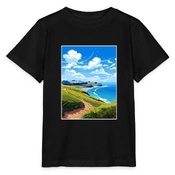 Péninsule de Coromandel Nouvelle-Zélande affiche de voyage - T-shirt bio MINI CREATOR Stanley/Stella Enfant - noir - Devant - Mikhail (115cm)