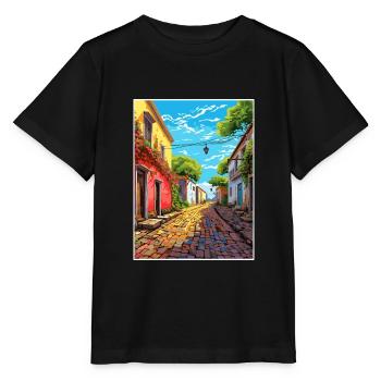 Colonia Del Sacramento Affiche de voyage Vintage WPA - T-shirt bio MINI CREATOR Stanley/Stella Enfant - noir - Devant - Mikhail (115cm)