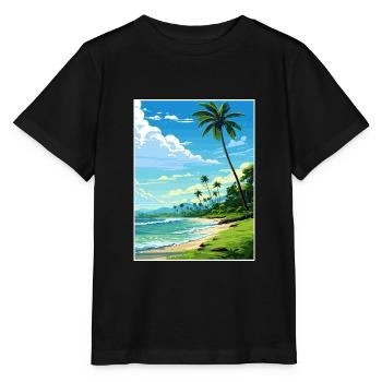 Péninsule d’Osa Costa Rica Vintage voyage affiche WPA - T-shirt bio MINI CREATOR Stanley/Stella Enfant - noir - Devant - Mikhail (115cm)