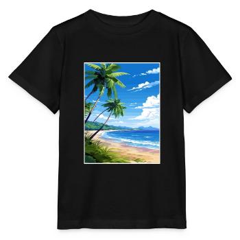 Péninsule d’Osa Costa Rica Vintage voyage affiche WPA - T-shirt bio MINI CREATOR Stanley/Stella Enfant - noir - Devant - Mikhail (115cm)