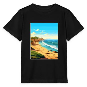 Valdes péninsule Argentine Vintage affiche de voyage - T-shirt bio MINI CREATOR Stanley/Stella Enfant - noir - Devant - Mikhail (115cm)