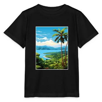 Péninsule de Nicoya Costa Rica Vintage Travel Poster - T-shirt bio MINI CREATOR Stanley/Stella Enfant - noir - Devant - Mikhail (115cm)