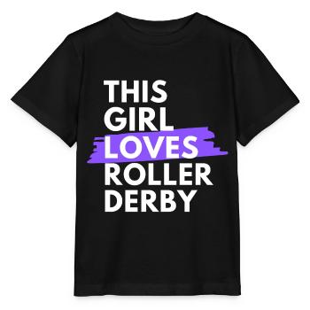 Cette fille aime le roller derby - T-shirt bio MINI CREATOR Stanley/Stella Enfant - noir - Devant - Mikhail (115cm)