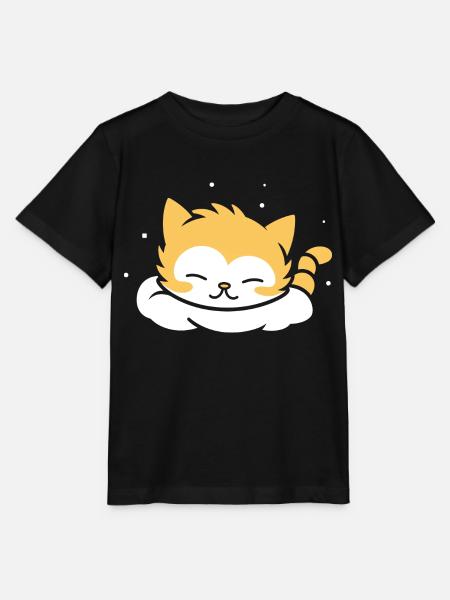 Baby Schlafende Katze - Stanley/Stella Kinder T-Shirt MINI CREATOR  - Schwarz
