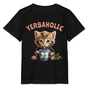 Yerba Maté Chats Yerbaholic - T-shirt bio MINI CREATOR Stanley/Stella Enfant - noir - Devant - Mikhail (115cm)
