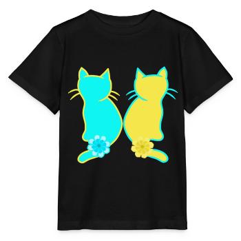 Chat domestique chats chat animaux Ukraine - T-shirt bio MINI CREATOR Stanley/Stella Enfant - noir - Devant - Mikhail (115cm)