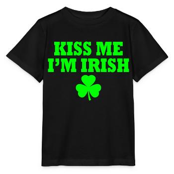 Kiss me im irish - T-shirt bio MINI CREATOR Stanley/Stella Enfant - noir - Devant - Mikhail (115cm)