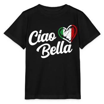 Damen Ciao Bella Italienisch Hallo schönes Geschenk - Stanley/Stella Kinder T-Shirt MINI CREATOR  - Schwarz - Vorne - Mikhail (115cm)