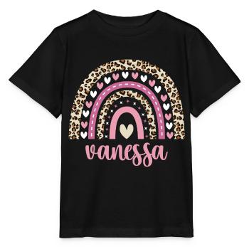 Vanessa Regenbogen Name Geburtstag Vanessa - Stanley/Stella Kinder T-Shirt MINI CREATOR  - Schwarz - Vorne - Mikhail (115cm)