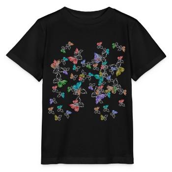 Papillons Sentiments Émotion Douleur Dépression - T-shirt bio MINI CREATOR Stanley/Stella Enfant - noir - Devant - Mikhail (115cm)