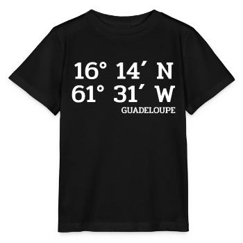 Coordonnées Guadeloupe - Coordonnées - Caraïbes - T-shirt bio MINI CREATOR Stanley/Stella Enfant - noir - Devant - Mikhail (115cm)