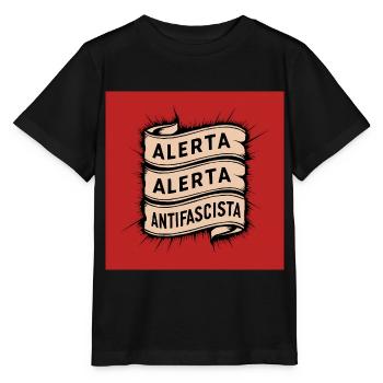Alerta Antifaschist - Stanley/Stella Kinder T-Shirt MINI CREATOR  - Schwarz - Vorne - Mikhail (115cm)