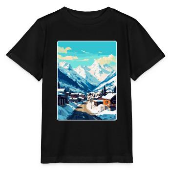 Ischgl Österreich Vintage Reiseplakat Souvenir WPA - Stanley/Stella Kinder T-Shirt MINI CREATOR  - Schwarz - Vorne - Mikhail (115cm)
