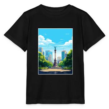 Mexiko-Stadt Vintage Reiseplakat Souvenir - Stanley/Stella Kinder T-Shirt MINI CREATOR  - Schwarz - Vorne - Mikhail (115cm)