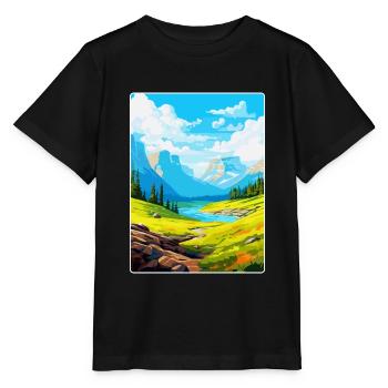 Pyrenäen-Nationalpark Frankreich Reiseplakat WPA - Stanley/Stella Kinder T-Shirt MINI CREATOR  - Schwarz - Vorne - Mikhail (115cm)