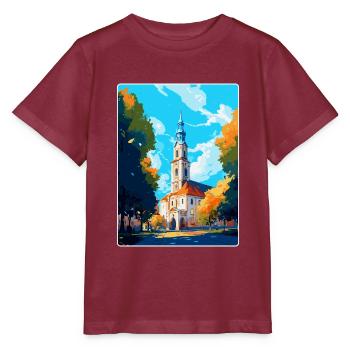 Bialystok Pologne Vintage Voyage Poster Art Mural - T-shirt bio MINI CREATOR Stanley/Stella Enfant - bordeaux - Devant - Kain (125cm)