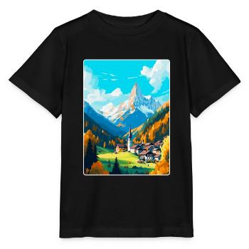 Berchtesgaden Allemagne Affiche de voyage vintage WPA - T-shirt bio MINI CREATOR Stanley/Stella Enfant - noir - Devant - Mikhail (115cm)