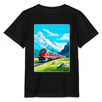 Glacier Express Switzerland Vintage Travel Poster - Stanley/Stella MINI CREATOR Kids’ T-Shirt - black - Front - Mikhail (115cm)