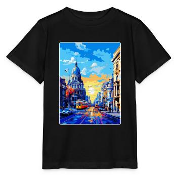 Bukarest Rumänien Vintage Reiseplakat Souvenir - Stanley/Stella Kinder T-Shirt MINI CREATOR  - Schwarz - Vorne - Mikhail (115cm)