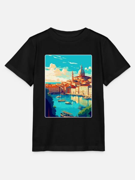 Marseille France Vintage Poster De Voyage Souvenir - T-shirt bio MINI CREATOR Stanley/Stella Enfant - noir