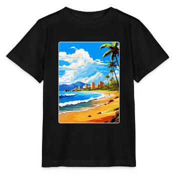 Playa De Las Americas Spanien Vintage Reiseplakat - Stanley/Stella Kinder T-Shirt MINI CREATOR  - Schwarz - Vorne - Mikhail (115cm)