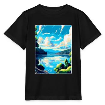 Souvenir de l’affiche de voyage vintage de l’Europe sur le Danube - T-shirt bio MINI CREATOR Stanley/Stella Enfant - noir - Devant - Mikhail (115cm)