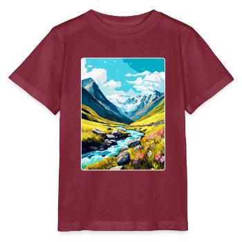 Hohe Tauern Österreich Vintage Reiseplakat Souvenir - Stanley/Stella Kinder T-Shirt MINI CREATOR  - Burgunderrot - Vorne - Kain (125cm)