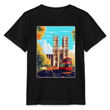 Westminster Abbey London England Uk Travel Poster - Stanley/Stella MINI CREATOR Kids’ T-Shirt - black - Front - Mikhail (115cm)