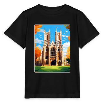 Westminster Abbey London England Uk Travel Poster - Stanley/Stella MINI CREATOR Kids’ T-Shirt - black - Front - Mikhail (115cm)