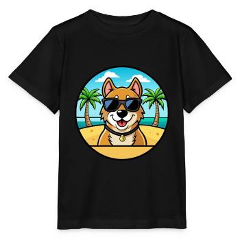Alano Español Hunderasse Cartoon Sonnenbrille Strand - Stanley/Stella Kinder T-Shirt MINI CREATOR  - Schwarz - Vorne - Mikhail (115cm)