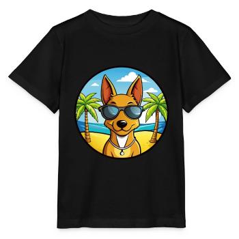 Cirneco Dell Etna Hunderasse Cartoon Sonnenbrille Strand - Stanley/Stella Kinder T-Shirt MINI CREATOR  - Schwarz - Vorne - Mikhail (115cm)